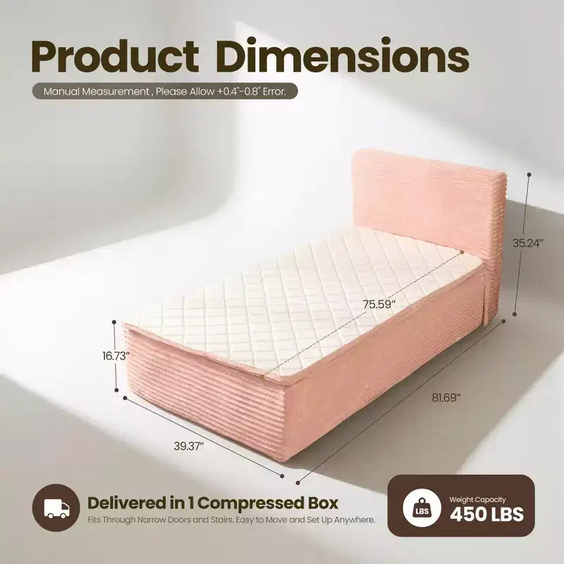 Matelas jumeau en peluche HOMLUX - Aucun assemblage requis, isolation des mouvements et sommeil rafraîchissant et respirant
