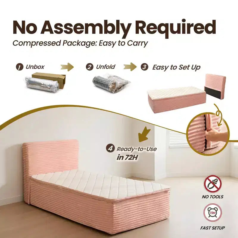 Matelas jumeau en peluche HOMLUX - Aucun assemblage requis, isolation des mouvements et sommeil rafraîchissant et respirant