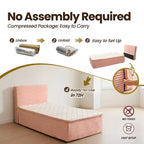 Matelas jumeau en peluche HOMLUX - Aucun assemblage requis, isolation des mouvements et sommeil rafraîchissant et respirant