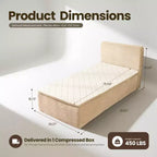 Matelas jumeau en peluche HOMLUX - Aucun assemblage requis, isolation des mouvements et sommeil rafraîchissant et respirant