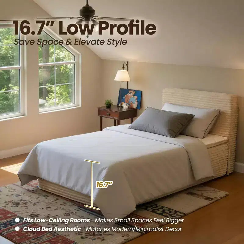 Matelas jumeau en peluche HOMLUX - Aucun assemblage requis, isolation des mouvements et sommeil rafraîchissant et respirant