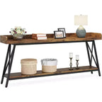 Table console extra longue Lantine de 70,9 pouces derrière le canapé, table de canapé industrielle rustique pour salon, table de bar longue et étroite pour entrée et couloir