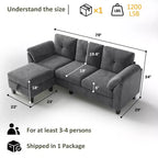 Canapé trois places Dyonery de style moderne de 194 cm avec accoudoirs et oreillers en chenille beige