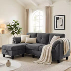 Canapé trois places Dyonery de style moderne de 194 cm avec accoudoirs et oreillers en chenille beige