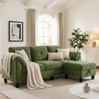 Canapé trois places Dyonery de style moderne de 194 cm avec accoudoirs et oreillers en chenille beige