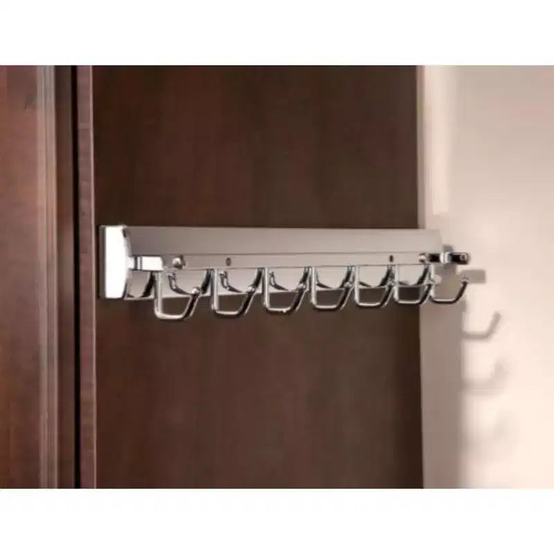 Rev-A-Shelf Support coulissant escamotable de luxe pour ceintures et cravates de 35,56 cm avec 7 crochets, chromé, BRCPOSL-14-CR-1