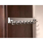Rev-A-Shelf Support coulissant escamotable de luxe pour ceintures et cravates de 35,56 cm avec 7 crochets, chromé, BRCPOSL-14-CR-1