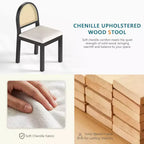 Chaises de salle à manger TYBOATLE, style moderne du milieu du siècle, avec dossier en rotin tissé à la main et assise rembourrée en chenille, pour cuisine ou salle à manger