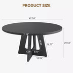 Table à manger ronde de 47 pouces pour 4 à 6 personnes, table de cuisine circulaire de style rustique avec piédestal en croix en bois pour salle à manger (table uniquement)