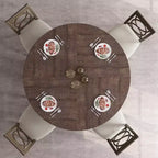 Table à manger ronde de 47 pouces pour 4 à 6 personnes, table de cuisine circulaire de style rustique avec piédestal en croix en bois pour salle à manger (table uniquement)