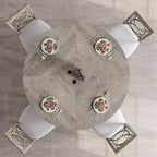 Table à manger ronde de 47 pouces pour 4 à 6 personnes, table de cuisine circulaire de style rustique avec piédestal en croix en bois pour salle à manger (table uniquement)