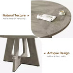 Table à manger ronde de 47 pouces pour 4 à 6 personnes, table de cuisine circulaire de style rustique avec piédestal en croix en bois pour salle à manger (table uniquement)