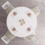 Table à manger ronde de 47 pouces pour 4 à 6 personnes, table de cuisine circulaire de style rustique avec piédestal en croix en bois pour salle à manger (table uniquement)