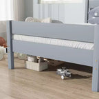 Cadre de lit plateforme double Sailvan en bois d'hévéa avec tête et pied de lit, design compact
