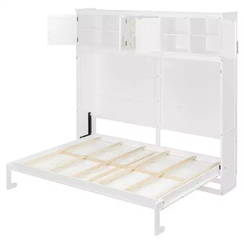 Lit escamotable moderne Queen Luxystar avec 2 armoires pour salon ou appartement