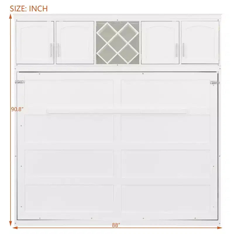 Lit escamotable moderne Queen Luxystar avec 2 armoires pour salon ou appartement