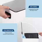 Poubelle à pédale Slim à fermeture douce 15L, en acier inoxydable, avec seau intérieur amovible, pour cuisine, salle de bain, bureau