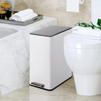 Poubelle à pédale Slim à fermeture douce 15L, en acier inoxydable, avec seau intérieur amovible, pour cuisine, salle de bain, bureau