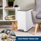 Poubelle à pédale Slim à fermeture douce 15L, en acier inoxydable, avec seau intérieur amovible, pour cuisine, salle de bain, bureau