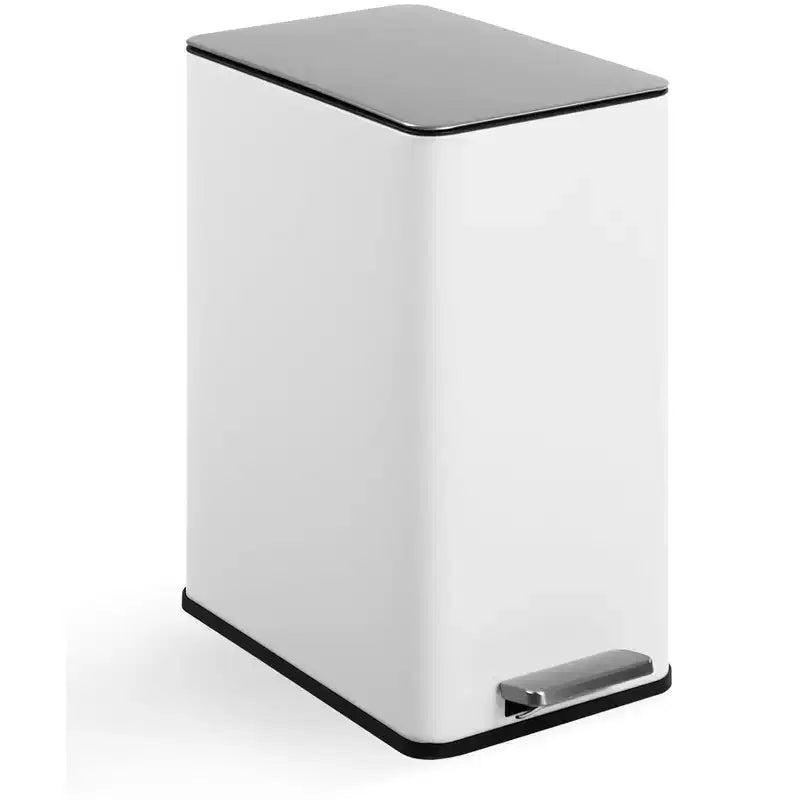 Poubelle à pédale Slim à fermeture douce 15L, en acier inoxydable, avec seau intérieur amovible, pour cuisine, salle de bain, bureau