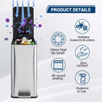Poubelle à pédale Slim à fermeture douce 15L, en acier inoxydable, avec seau intérieur amovible, pour cuisine, salle de bain, bureau