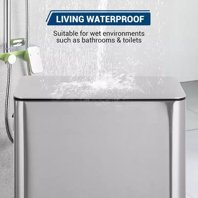 Poubelle à pédale Slim à fermeture douce 15L, en acier inoxydable, avec seau intérieur amovible, pour cuisine, salle de bain, bureau
