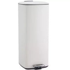 30L Step on Trash Can, Stainless Steel Pedal Garbage Bin with Soft Close Lid Stay Open Function, Hands-Free Waste Bin for Kitchen, Bathroom, Office