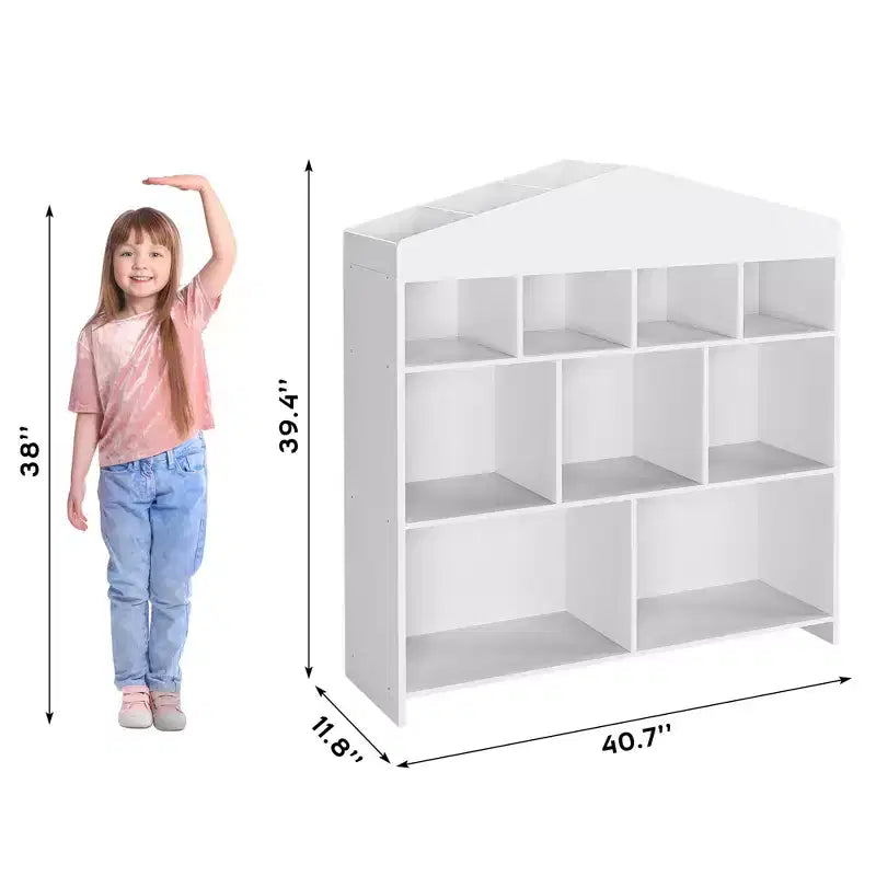 Étagère à livres et de rangement pour jouets de 103,4 cm, organisateur de jouets avec 9 compartiments de rangement pour salle de jeux, jardins d'enfants, salles de classe