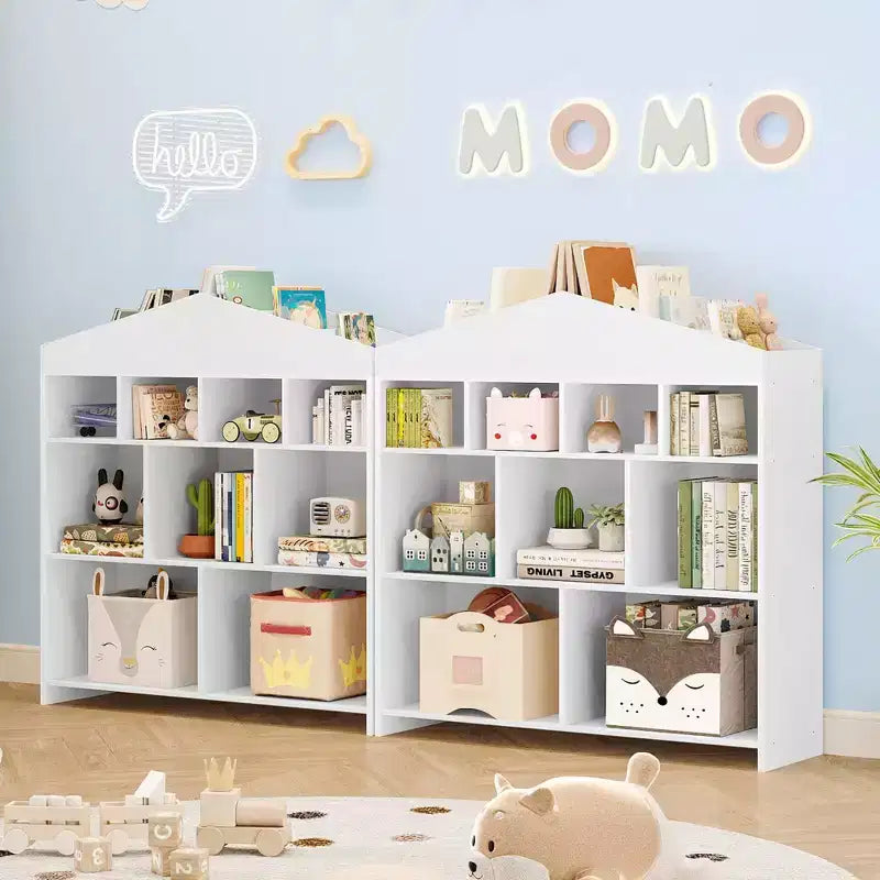 Étagère à livres et de rangement pour jouets de 103,4 cm, organisateur de jouets avec 9 compartiments de rangement pour salle de jeux, jardins d'enfants, salles de classe