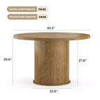 JVNOXK Table à manger ronde de 43 pouces pour quatre, design circulaire contemporain avec plateau en bois et base métallique robuste, pour salles à manger