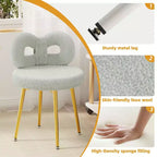 Chaise de vanité avec dossier, Chaise de maquillage pivotante, Chaise de bureau rembourrée pour filles