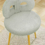 Chaise de vanité avec dossier, Chaise de maquillage pivotante, Chaise de bureau rembourrée pour filles