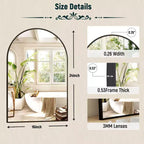 BEAUTYPEAK Miroir de salle de bain mural 16x24 avec arche, cadre noir