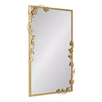 Kate and Laurel Rosella Floral Rectangular Mirror Metal, Gold, 20x30