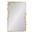 Miroir rectangulaire Kate and Laurel Rosella Floral en métal, or, 20x30