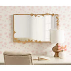 Miroir rectangulaire Kate and Laurel Rosella Floral en métal, or, 20x30