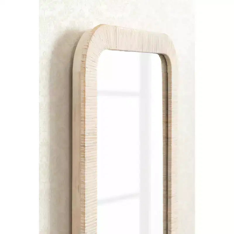 Miroir mural rectangulaire encadré Kate and Laurel Rahfy, blanc, 18x48