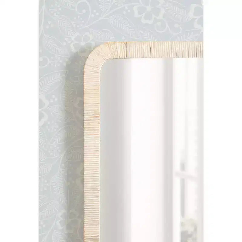 Miroir mural rectangulaire encadré Kate and Laurel Rahfy, blanc, 18x48