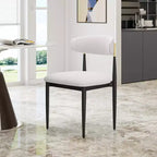 GDFStudio Oscar Modern Chenille Upholstered Dining Chair with Curved Backrest (Set of 2)
