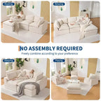 Canapé sectionnel modulaire 110 avec assise profonde, canapé éponge sans assemblage requis pour salon et chambre à coucher