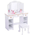 Makeup Table - Children's Makeup Table, Kids Cosmetic Table, Kids Makeup Vanity, Beauty Desk, and Makeup Desk, White