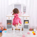 Table de maquillage - Table de maquillage pour enfants, Coiffeuse pour enfants, Bureau de beauté, et Coiffeuse, Blanc