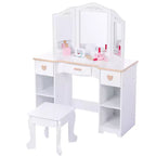 Table de maquillage - Table de maquillage pour enfants, Coiffeuse pour enfants, Bureau de beauté, et Coiffeuse, Blanc
