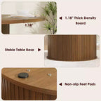 Table à manger ronde de 47" avec rangement caché, table de cuisine sur pied pour 4-6 personnes, table à manger compacte