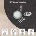 Table à manger ronde de 47" avec rangement caché, table de cuisine sur pied pour 4-6 personnes, table à manger compacte
