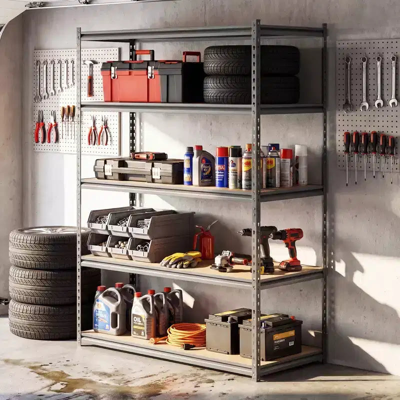 Gymax Lot de 3 étagères de garage à 5 niveaux, capacité de charge de 1000 kg, en métal robuste