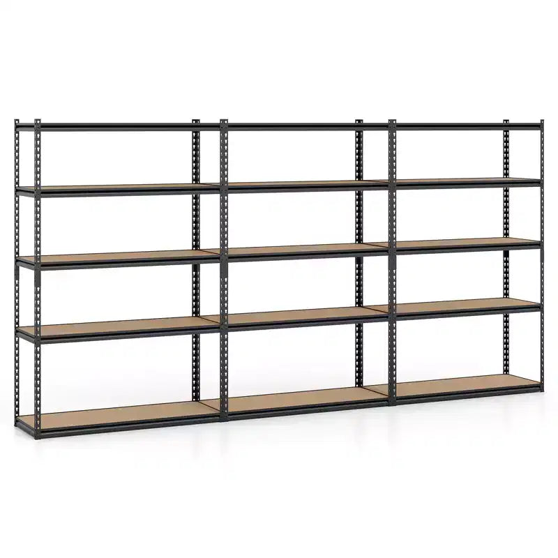 Gymax 3PCS 5-Tier Garage Shelving Unit 2200 LBS Heavy Duty Metal Storage Shelves