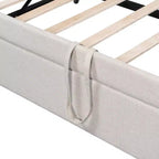 Canapé-lit rembourré ModernLuxe convertible lit simple/king size avec lit gigogne escamotable et ports de chargement USB, tissu en lin, capacité de 180 kg