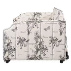 Canapé-lit rembourré ModernLuxe convertible lit simple/king size avec lit gigogne escamotable et ports de chargement USB, tissu en lin, capacité de 180 kg