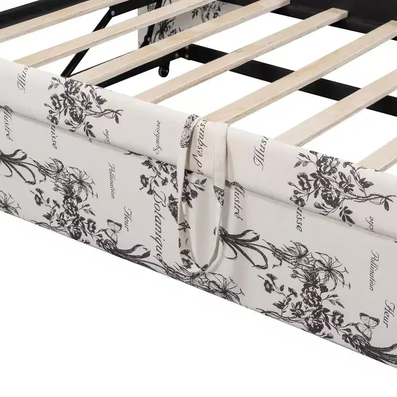 Canapé-lit rembourré ModernLuxe convertible lit simple/king size avec lit gigogne escamotable et ports de chargement USB, tissu en lin, capacité de 180 kg